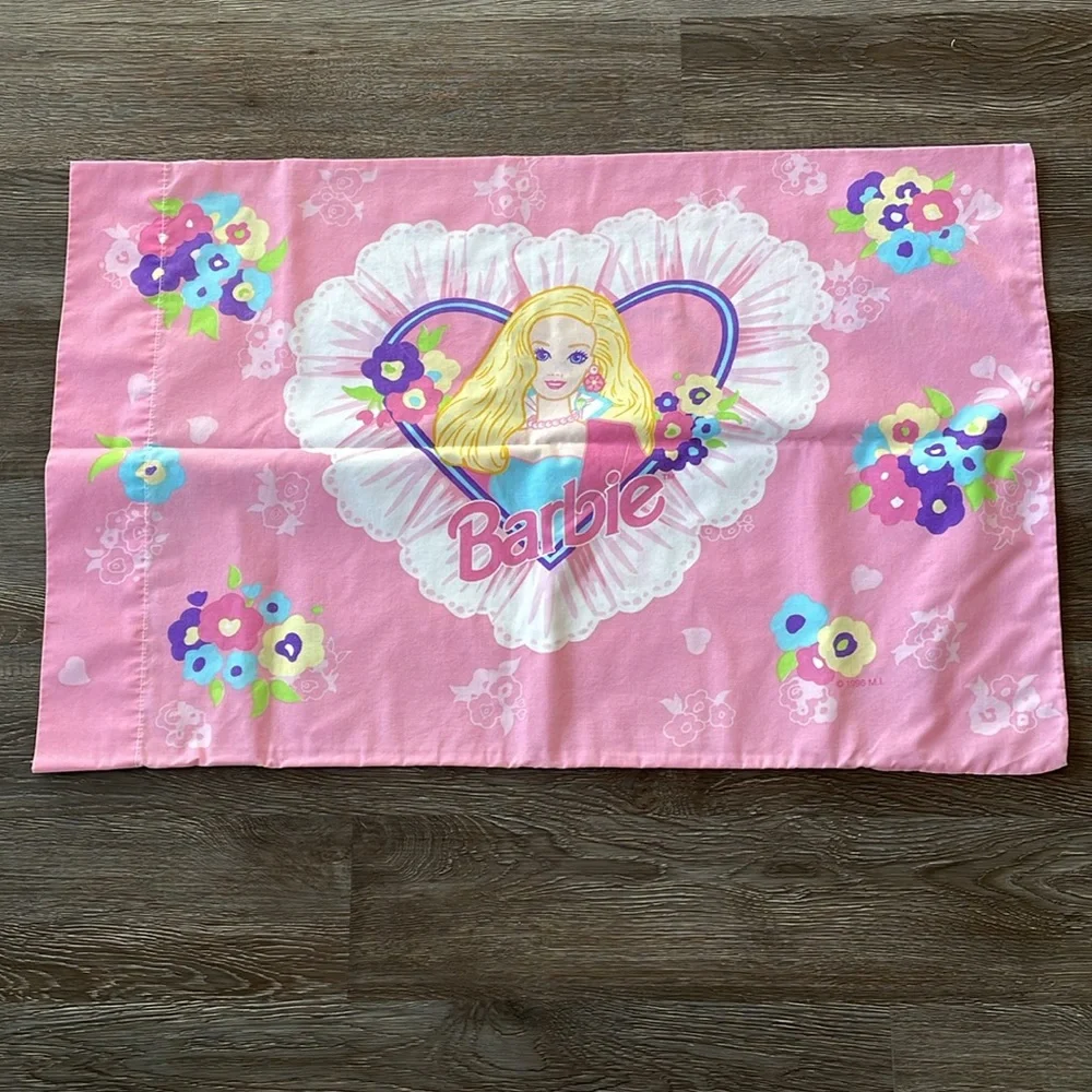 Vintage Rare 1996 Mattel Barbie Standard Size Pillowcase Retro